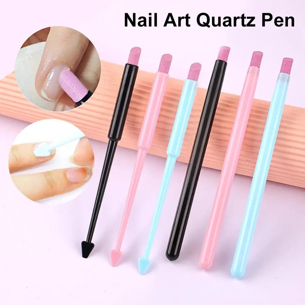 1PC Nails Art Quartz Grinding Pen Nail Cuticle scissors Dead Skin Remover UV Gel Polish Manicure Stick Files Accessories Tools Peaceful Pleasures Health and Wellness
