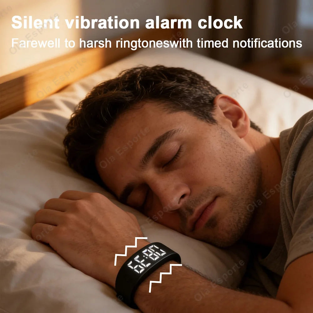 Smart Bracelet LED Digital Waterproof Smart Clock Smartband Running pedometer Monitor Smart Band Vibration Alarm Reminder HT30 Peaceful Pleasures Health and Wellness