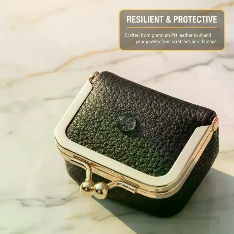 Mini Leather Lock Coin Purse | Jewelry & Earring Pouch Bag
