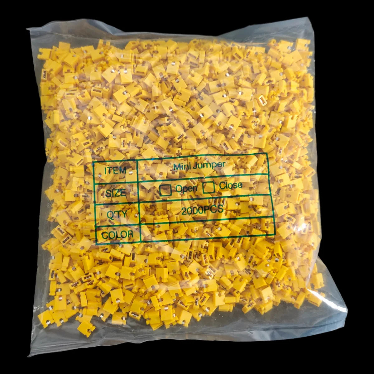 2000PCS/Bag Colorful 2.54mm Standard Computer Jumper Blocks Connector Short Circuit Block Hat Pin Head for Electronic Components Peaceful Pleasures Health and Wellness Yellow