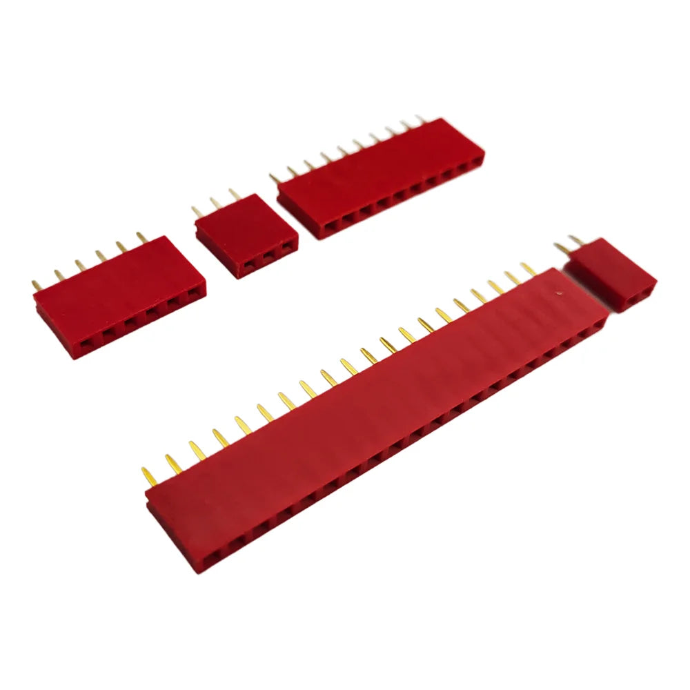 10PCS 2.54mm Single Row Female Pin Header Connector 2/3/4/6/8/10/16/40p Strip Pinheader PCB Board Colourful Socket For Arduino Peaceful Pleasures Health and Wellness Red 2P