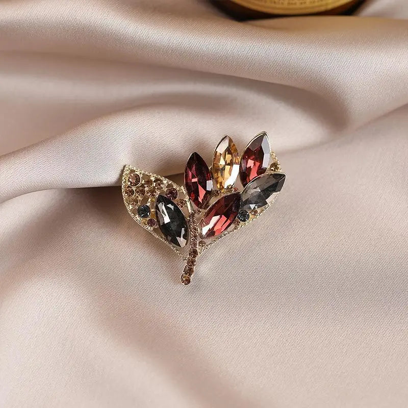 Rhinestone Crystal Brooch Pin – Vintage Women's Jewelry Gift Rhinestone Brooch Pin Peaceful Pleasures Health and Wellness A6