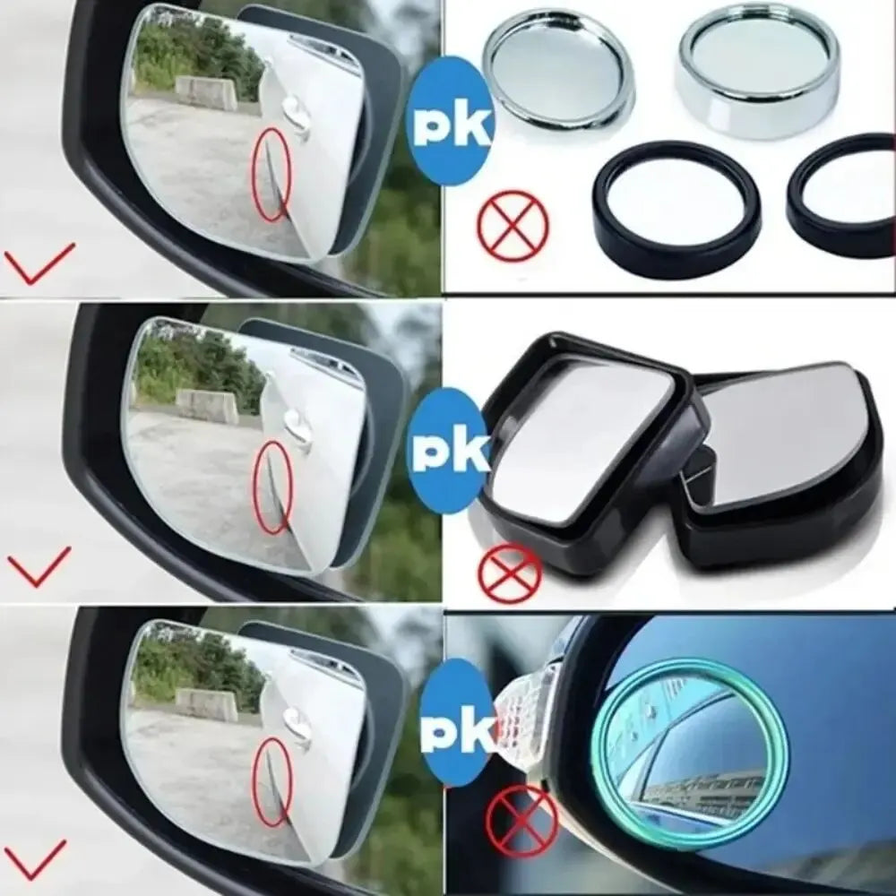 2pcs Car Mirror Wide Angle Car Blind Spot Mirrors 360° Adjustable Auxiliary Rearview Mirrors HD Frameless Small Round Mirror Peaceful Pleasures Health and Wellness