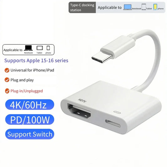 USB-C to HDMI 4K 60Hz Adapter – iPhone, MacBook, Samsung USB-C HDMI Adapter Peaceful Pleasures Health and Wellness