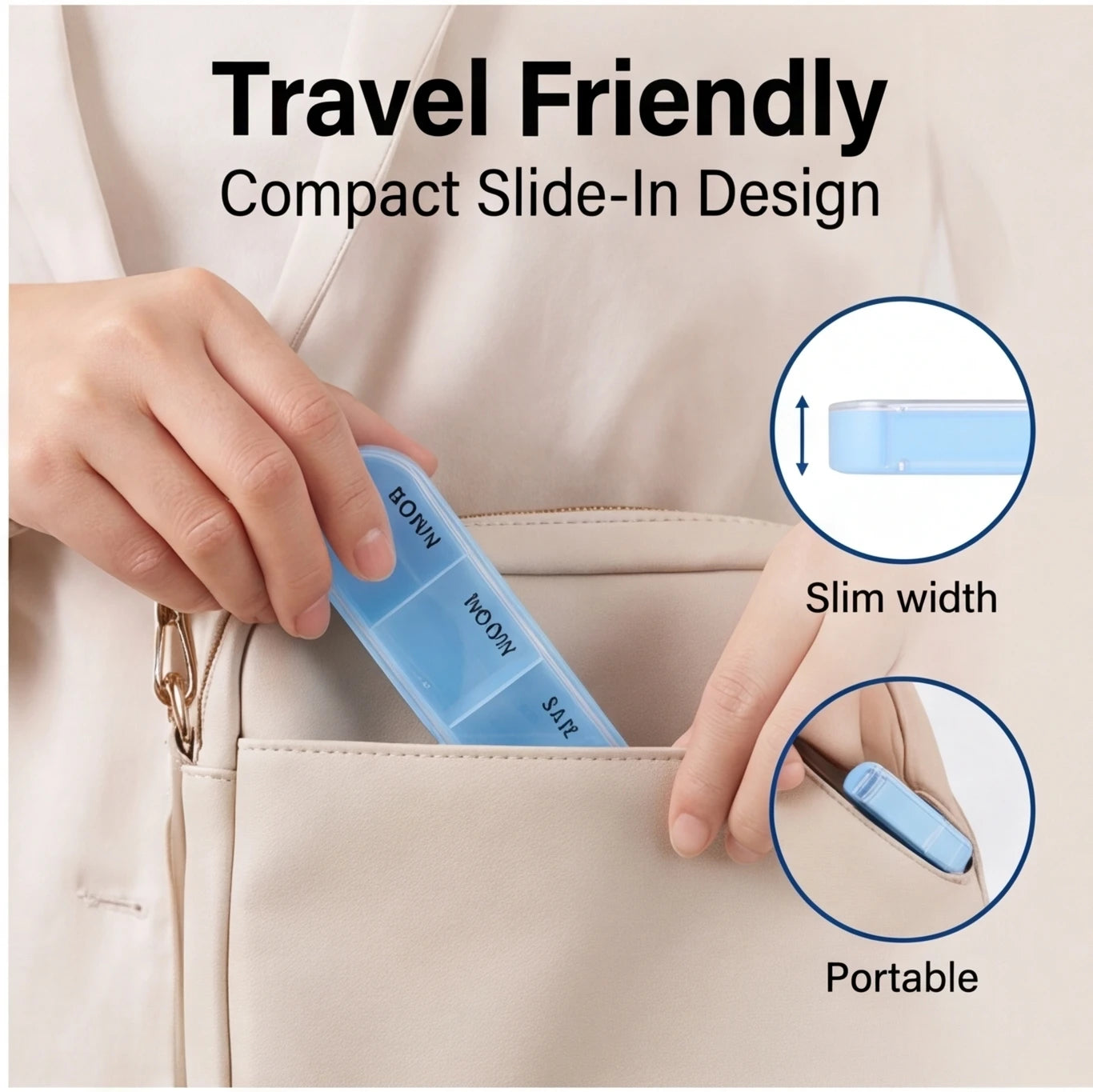 7-Day Weekly Pill Organizer – Portable Medicine Tablet Case