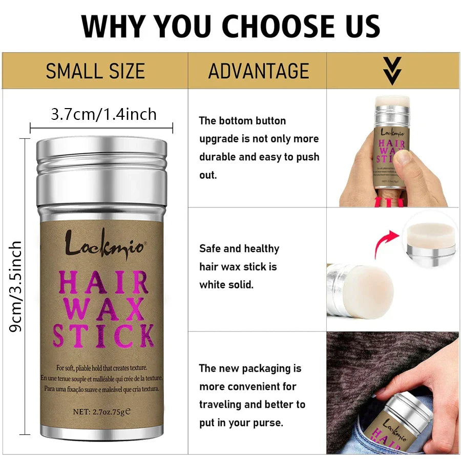 LOCKMIO Hair Wax Stick – Anti-Frizz Flyaway Control 16g