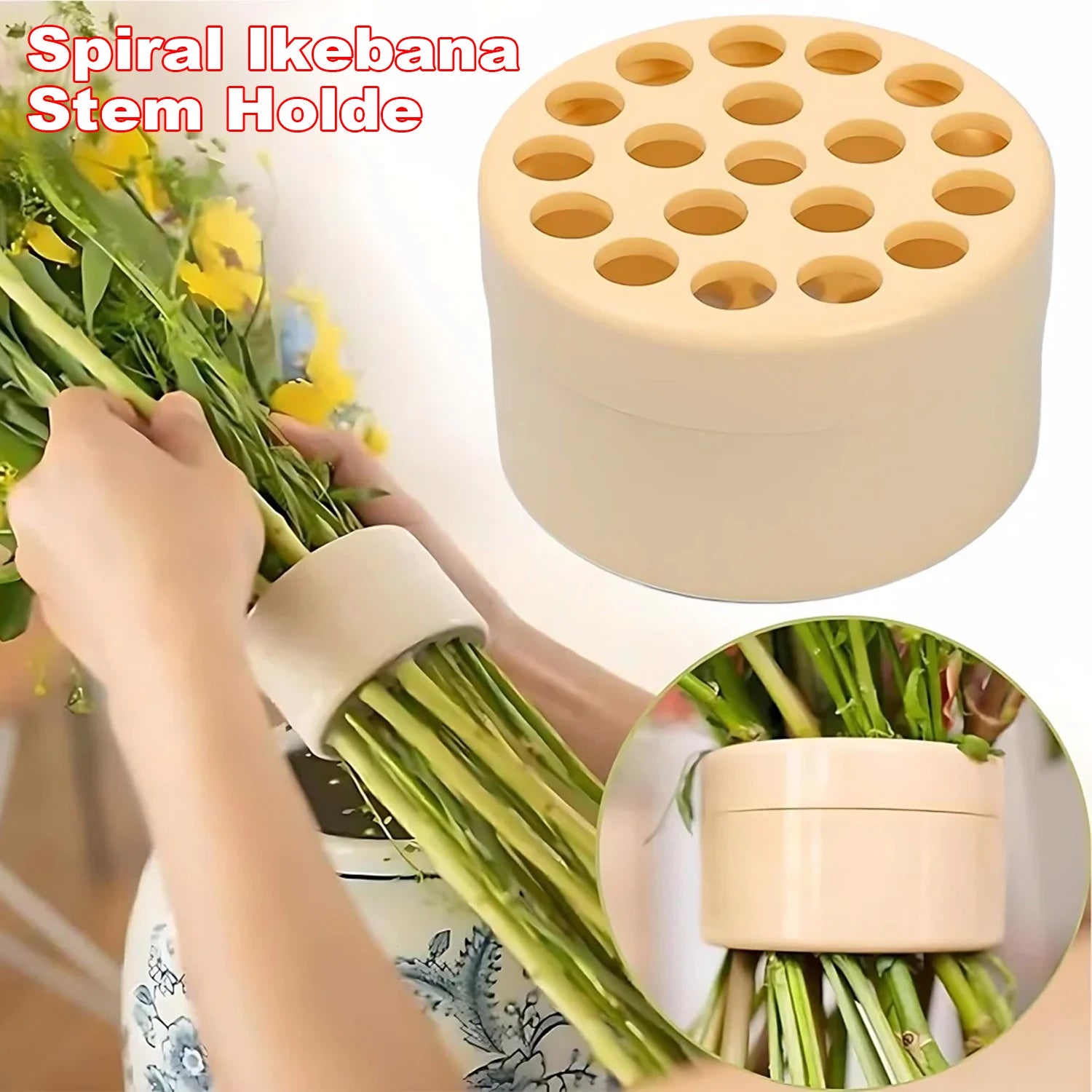 Spiral Ikebana Stem Holder for Flowers Spiral Stem Holder for Vases Bouquet Twister DIY Floral Art Accessory Shaper Flower Gifts Peaceful Pleasures Health and Wellness