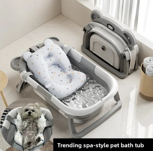 Intelligent temperature sensing baby folding bathtub, pet bathtub, cat specific bathtub, cat and dog bath, cute and fun bathtub Peaceful Pleasures Health and Wellness