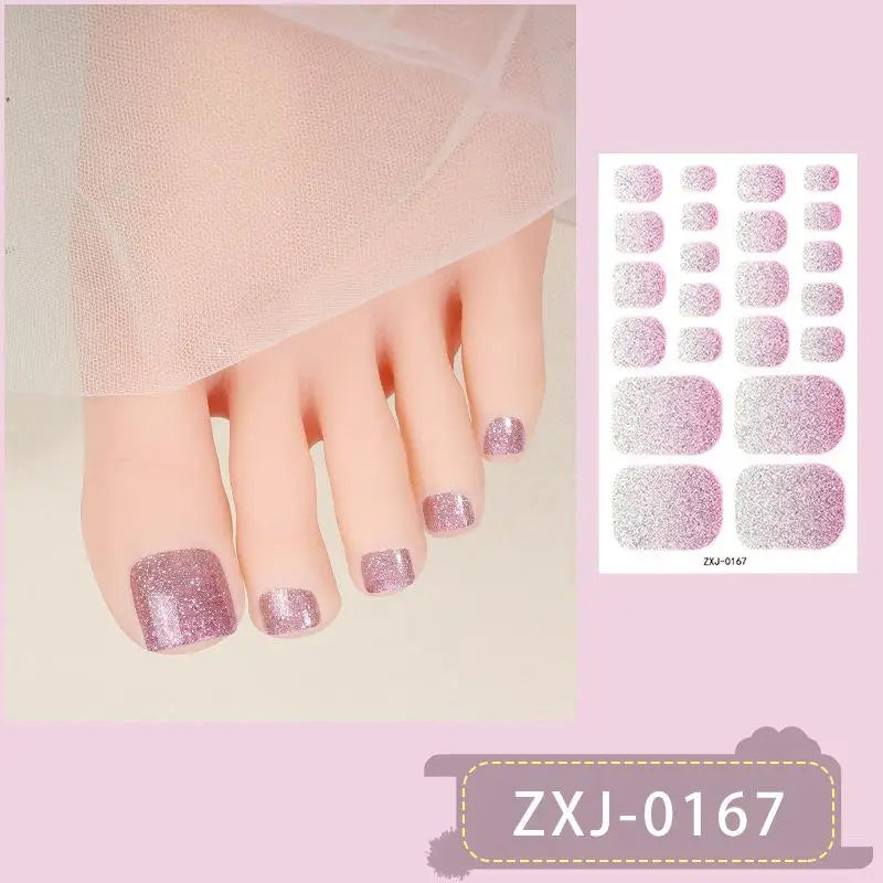 Glitter Toenail Polish Strips – Self-Adhesive Nail Wraps Nail Care Peaceful Pleasures Health and Wellness E