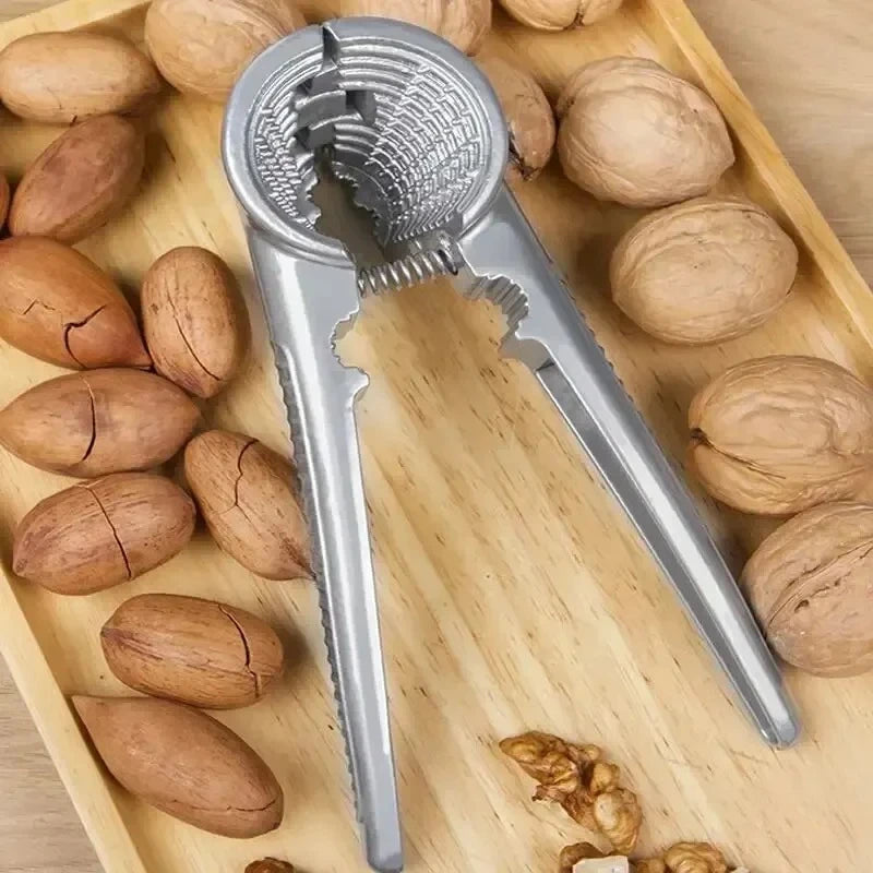 2026 Silvery Metal Multi Functional Walnut Clip Household Nut Shelling Tools Suitable for Walnuts Chestnuts and Hazelnut Tools Peaceful Pleasures Health and Wellness
