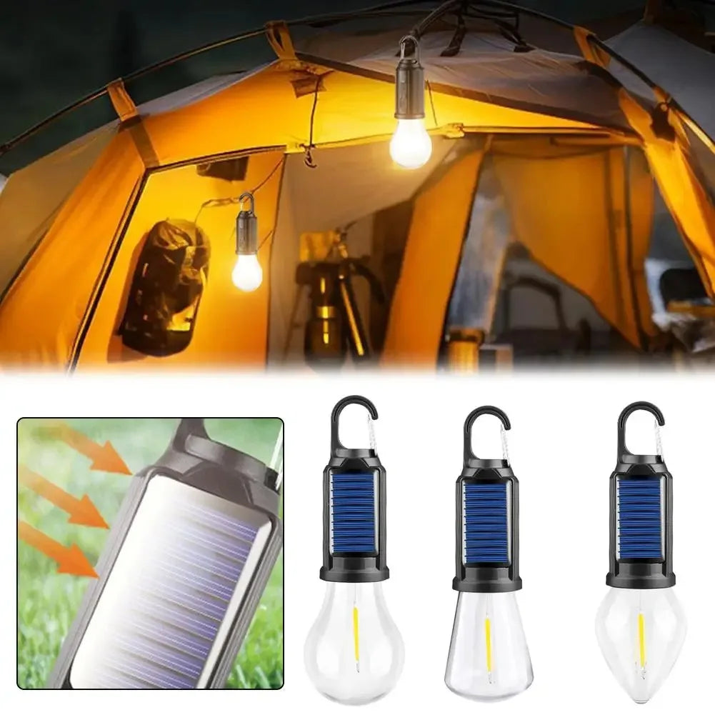 GGbingo Solar Powered LED Camping Lamp with Hook LED Lantern USB Charging Outdoor Tent Light Waterproof for Outdoor BBQ Camping Peaceful Pleasures Health and Wellness