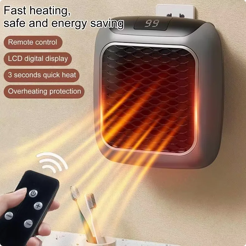 HOMEFISH 500W Portable Mini Electric Fan Heater with Remote