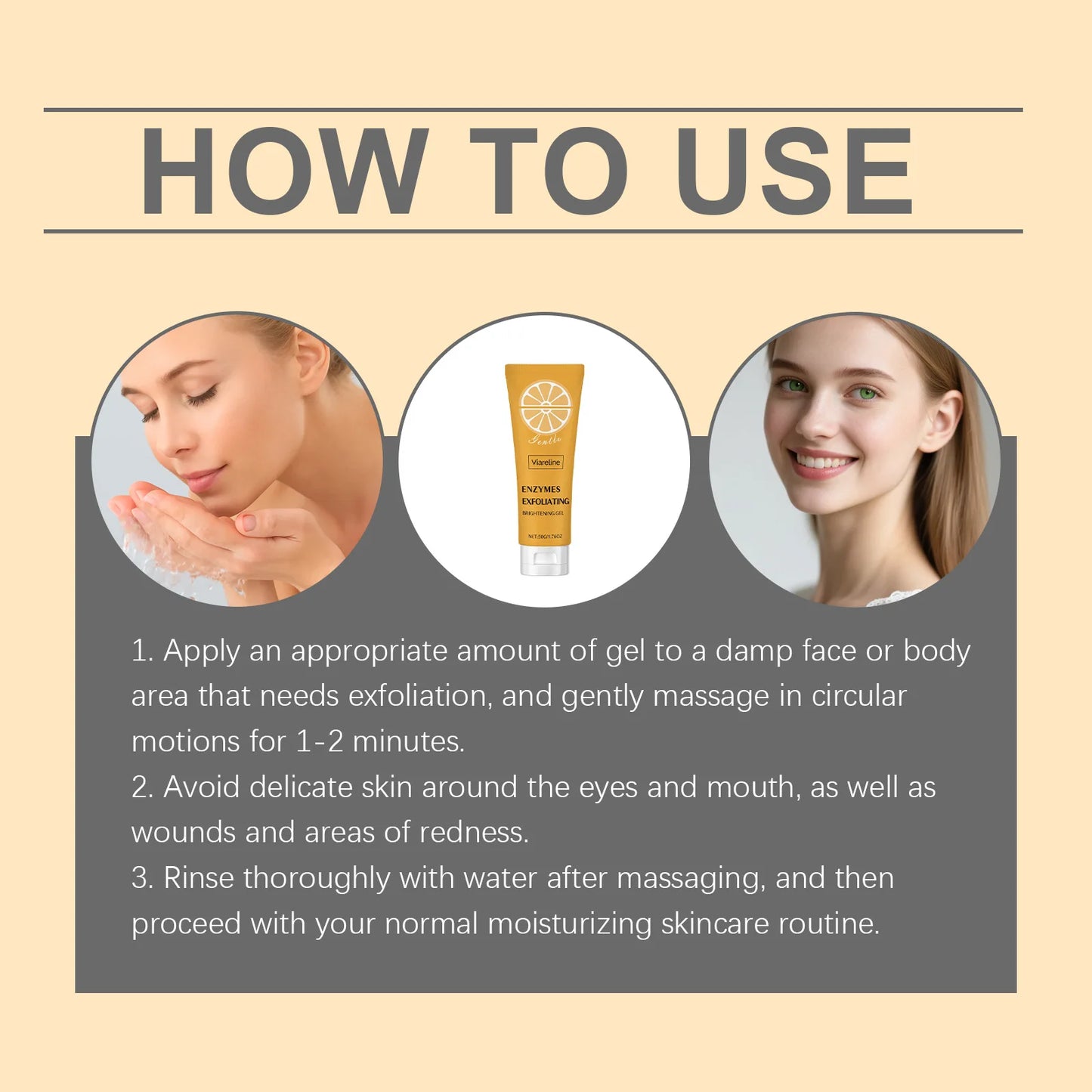 Viareline Facial Exfoliating Gel – Cleanse, Brighten & Refine Pores