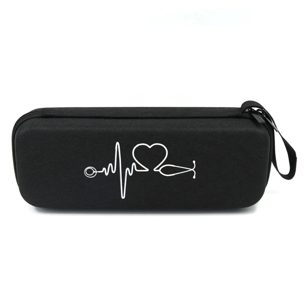 EVA Travel Portable Medical Stethoscope Storage Box First Aid Kit Mesh Pockets Case for 3M Littmann Cardiology III Stethoscope Peaceful Pleasures Health and Wellness Black