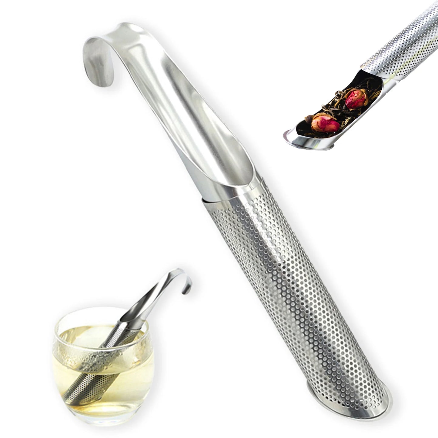 Pipe Stainless Steel Tea Infuser Filter with Durable Encrypted Mesh Design Fine Holes Tea Interval Diffuser for Coffee Leaf Tea Peaceful Pleasures Health and Wellness 1 Pcs