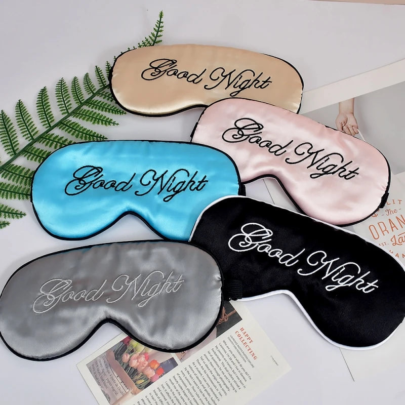 Embroidered Silk Sleep Mask With Adjustable Strap Sleeping Eye Cover Mask For Travel Soft Blackout Blindfold Silk Eye Mask Patch Peaceful Pleasures Health and Wellness
