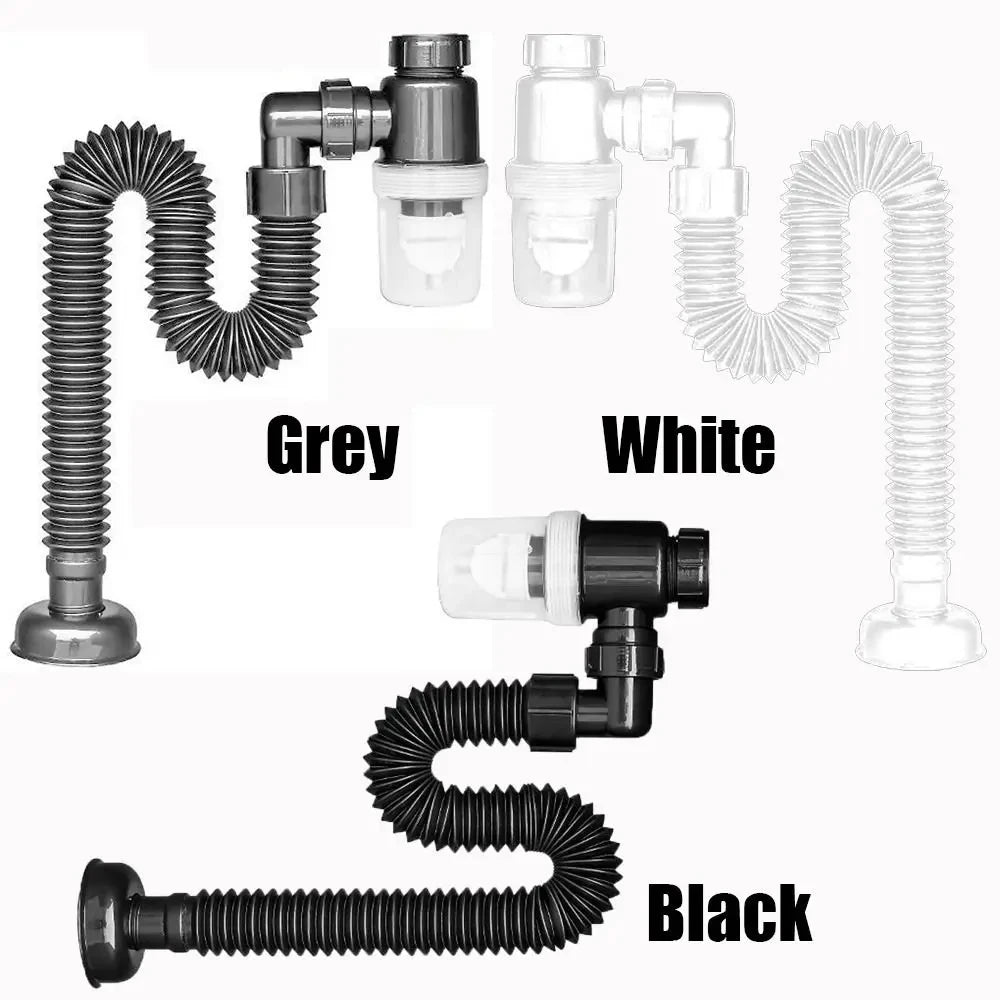 Flexible Sink Drain Pipe with Odor Barrier | 3-Inch Universal Fit