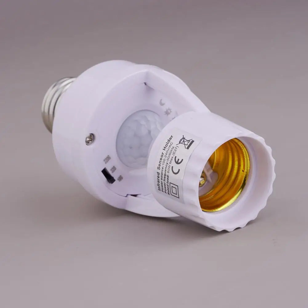E27 PIR Motion Sensor Bulb Socket Adapter – Auto On/Off