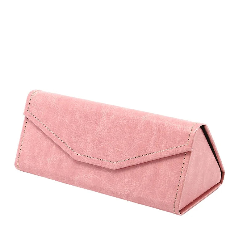 Triangle Folding Glasses Case | Plaid Snakeskin Sunglasses Box