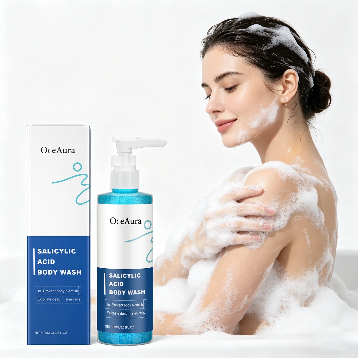 OceAura Salicylic Acid Body Wash | Exfoliating Shower Gel 100ml