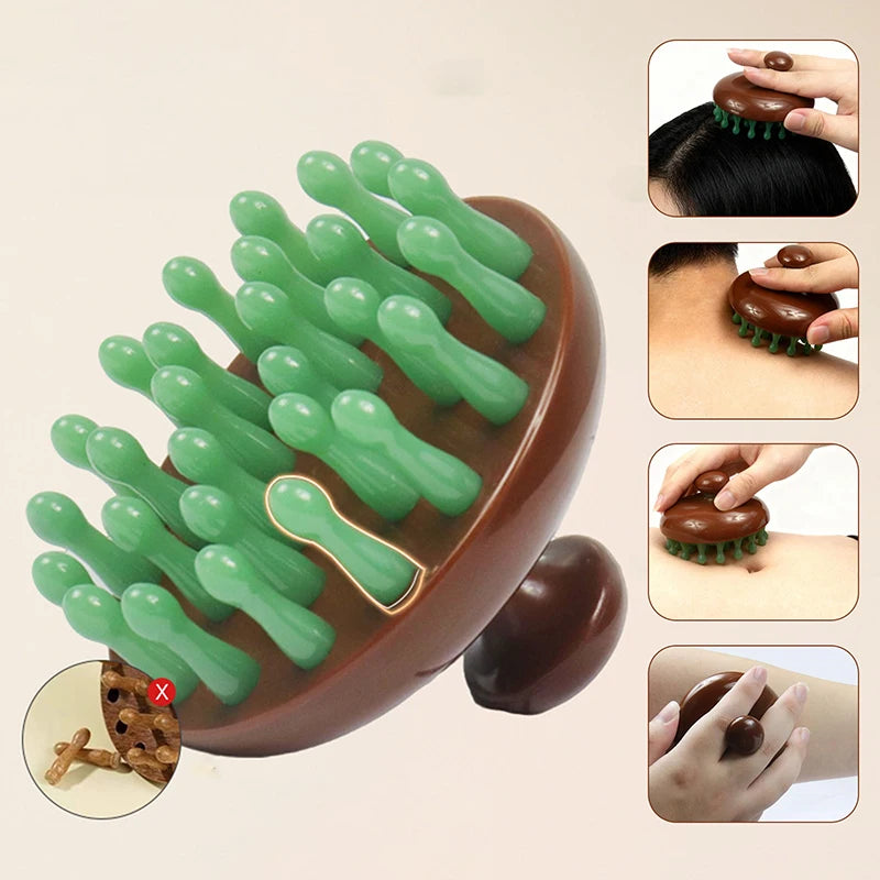 28 Nails Head Massage Comb Circular Tooth Massage Comb Blood Circulation Multifunctional Whole Body Meridian Comb Massage Tools Peaceful Pleasures Health and Wellness Default Title