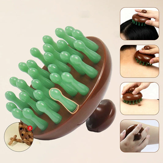28 Nails Head Massage Comb Circular Tooth Massage Comb Blood Circulation Multifunctional Whole Body Meridian Comb Massage Tools Peaceful Pleasures Health and Wellness Default Title