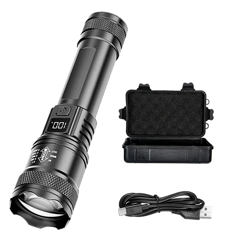 ZHIYU 2000LM LED Flashlight | Zoomable, LCD Display, IP67