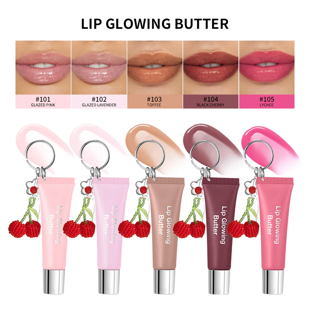 2-in-1 Moisturizing Lip Gloss Keychain | Glowing Butter Lipstick Lip Gloss Keychain Peaceful Pleasures Health and Wellness
