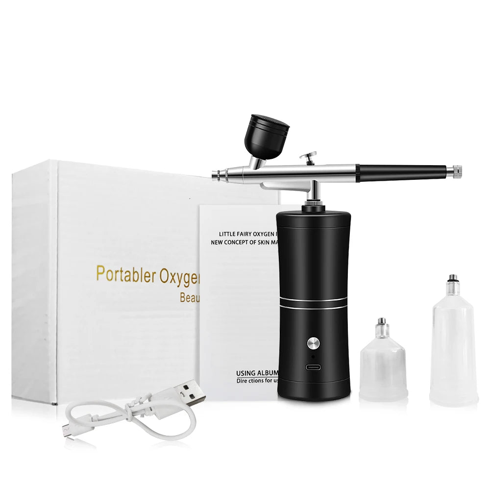 Airbrush with Compressor Portable Airbrush Painting Wireless Air Brush Paint Spray Mini Spray Gun Airbrush Kit with Compressor Peaceful Pleasures Health and Wellness Black