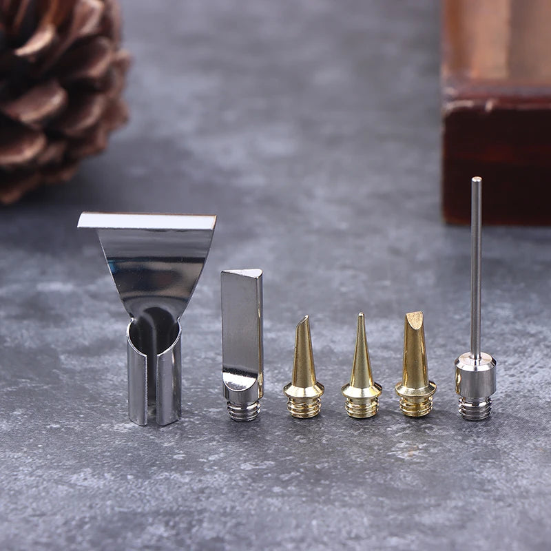 5/6Pcs/Set Replace Copper Tips Nozzle Kit For Hs-1115K/Mt-100 Aerated Flame Butane Gas Soldering Iron Cordless Welding Tool Peaceful Pleasures Health and Wellness