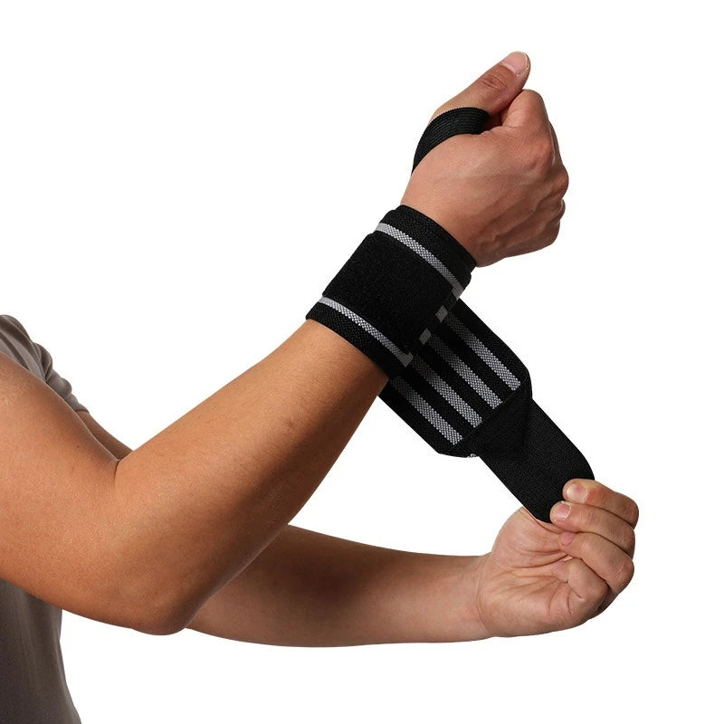 Sports Wrist Wraps – Breathable Braided Bandage Bracers (2 Pack) Wrist Support Wraps Peaceful Pleasures Health and Wellness Light Grey