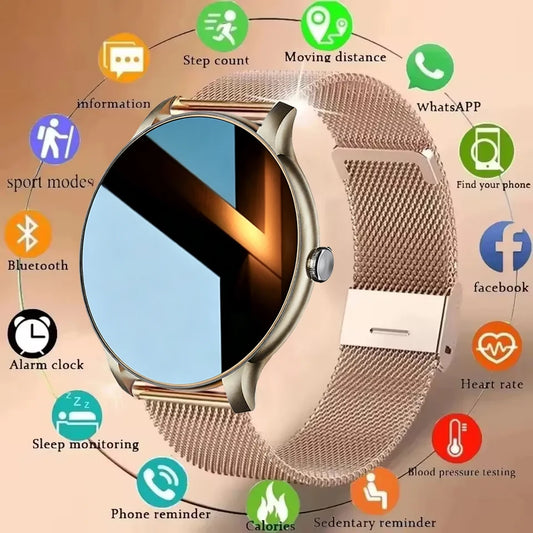 COTAUL Round Smartwatch | Bluetooth Call & Fitness Tracker Bluetooth Smartwatch Peaceful Pleasures Health and Wellness
