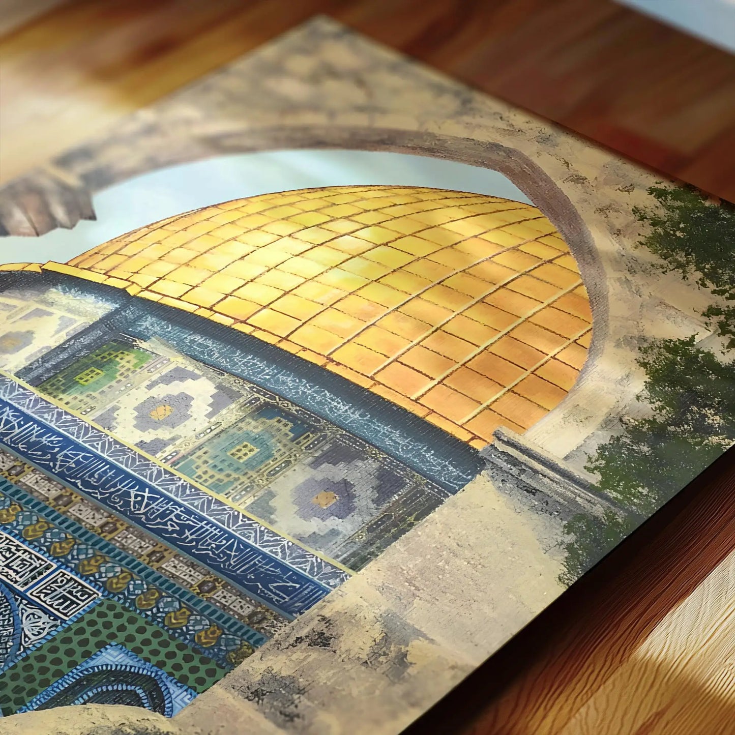 Al Aqsa Mosque Islamic Wall Art | Gold Dome Canvas Print Islamic Canvas Print Peaceful Pleasures Health and Wellness