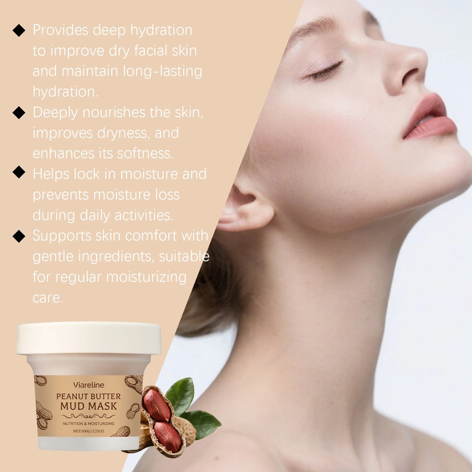 Facial Moisturizing Mud Mask Hydrating Brightening Smoothing Repair Improve Dullness Soothing Shrinks Pores Cleansing Face Mask Peaceful Pleasures Health and Wellness