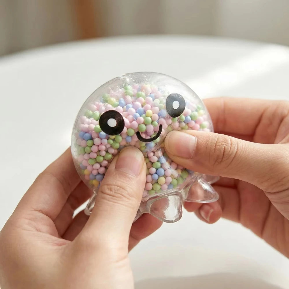 Glowing Light Squid Stress Ball Fidget Toys Stress Relief Decompressions Toy Slow Rebond Squishy Toy for Kids Adult Peaceful Pleasures Health and Wellness