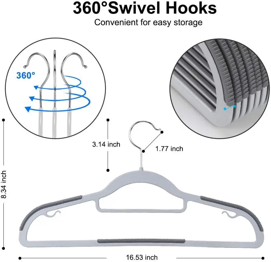 10-Pack Slim Clothes Hangers with Anti-Slip Pads | Space Saving