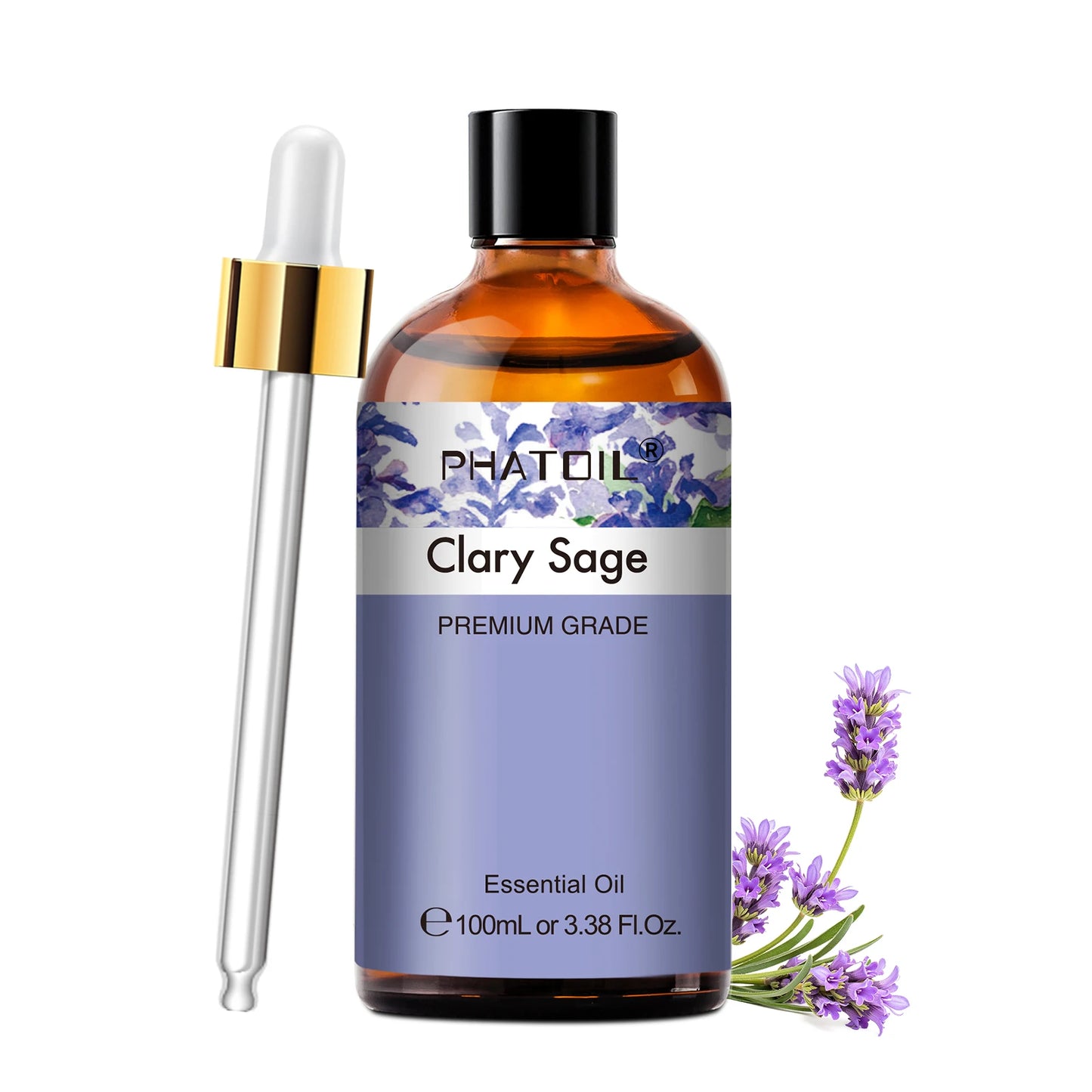 PHATOIL 2pcs/1pcs Lavender Aromatherapy Essential Oil For Diffuser,Candle Making-100ml Eucalyptus Jasmine Vanilla Cinnamon Oils Peaceful Pleasures Health and Wellness Clary Sage 100ml