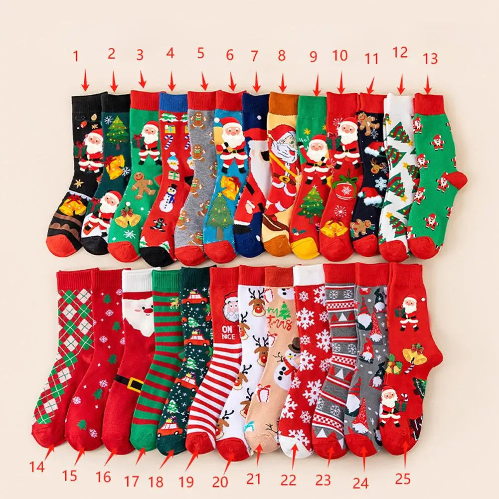 12Pairs Christmas Stocking Gift Box Christmas 24 Day Countdown Blind Box Christmas Socks Soft Breathable Stocking Stuffer Peaceful Pleasures Health and Wellness