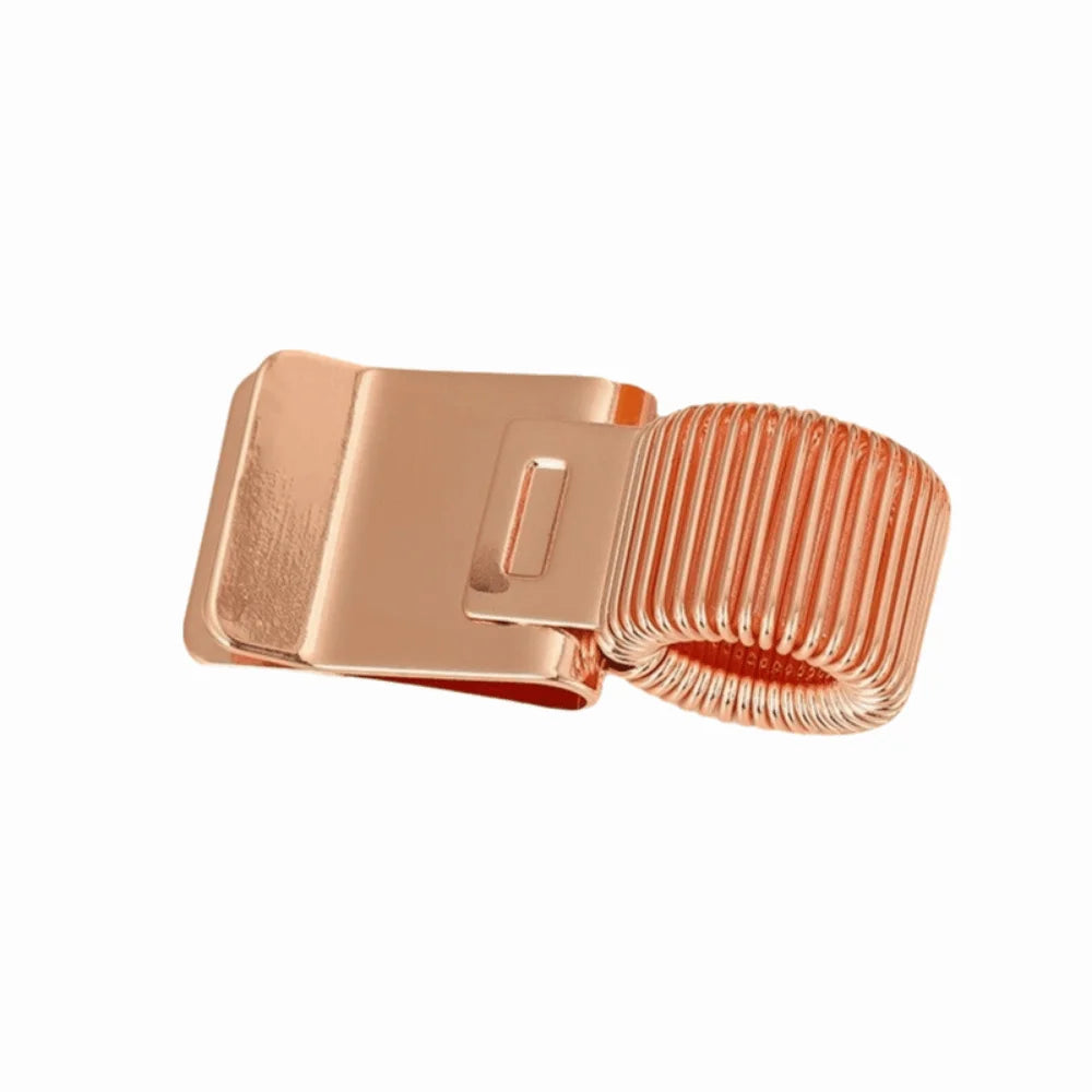 Creative Metal Pen Clip Heavy-Duty Retro Spring Pen Clip Minimalist Telescopic Spring Notebook Pen Holder Office Supplies Peaceful Pleasures Health and Wellness Rose Gold