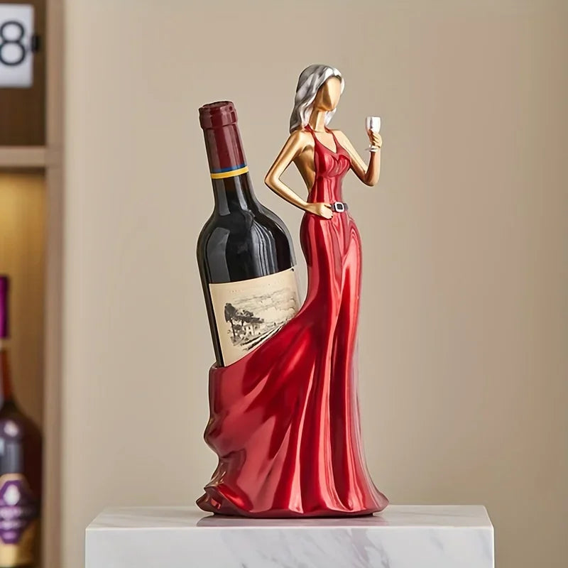 Red Wine Rack Home Decoration Ornaments Grape Wine Display Rack Cabinet Decoration Creative Design Sexy Girl Wine Bottle Holder Peaceful Pleasures Health and Wellness