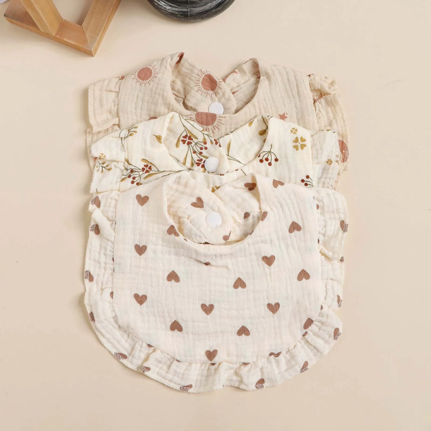 3-Pack Baby Ruffle Bibs & Burp Cloths | Newborn Gift Set