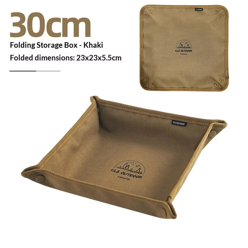 New Portable Folding Square Camping Organizer Tray - Compact Home and Travel Storage Box for Clutter-Free Camping Outdoor Peaceful Pleasures Health and Wellness