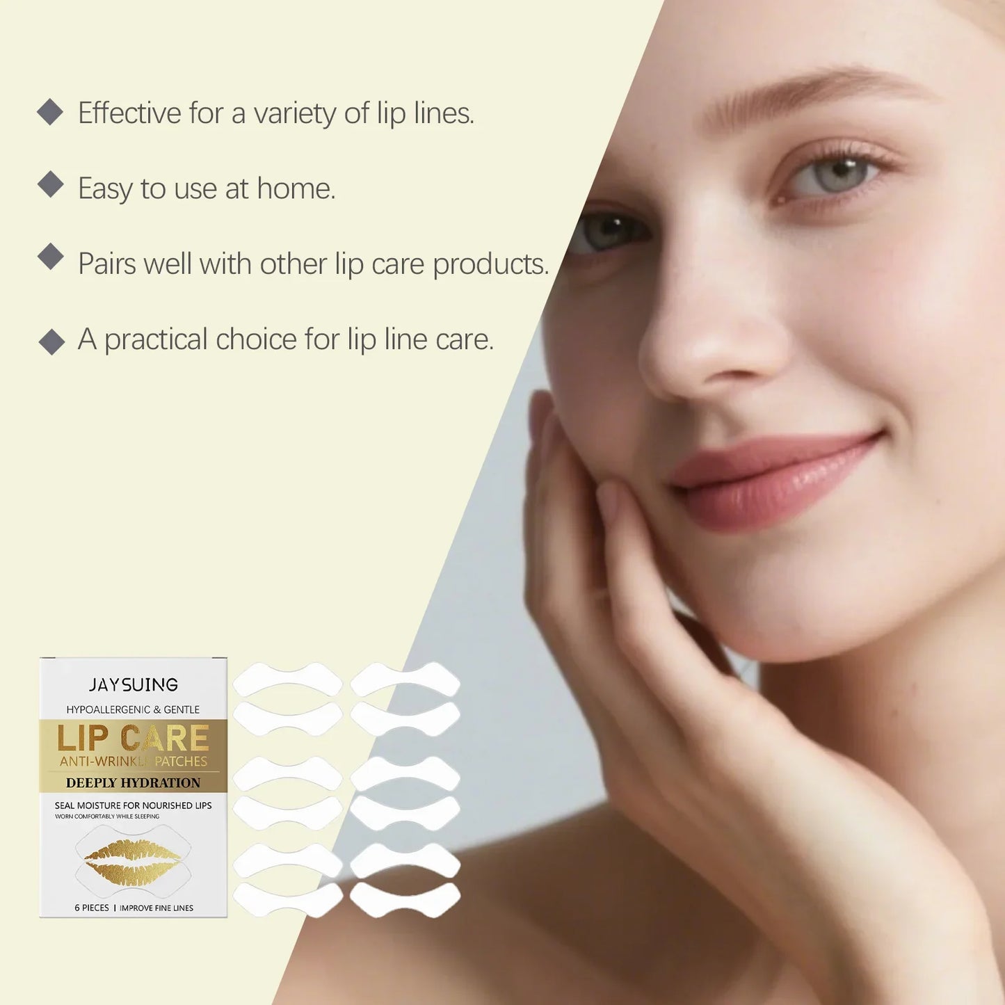 Hyaluronic Acid Lip Mask Patches – Hydrating, 6 PCS