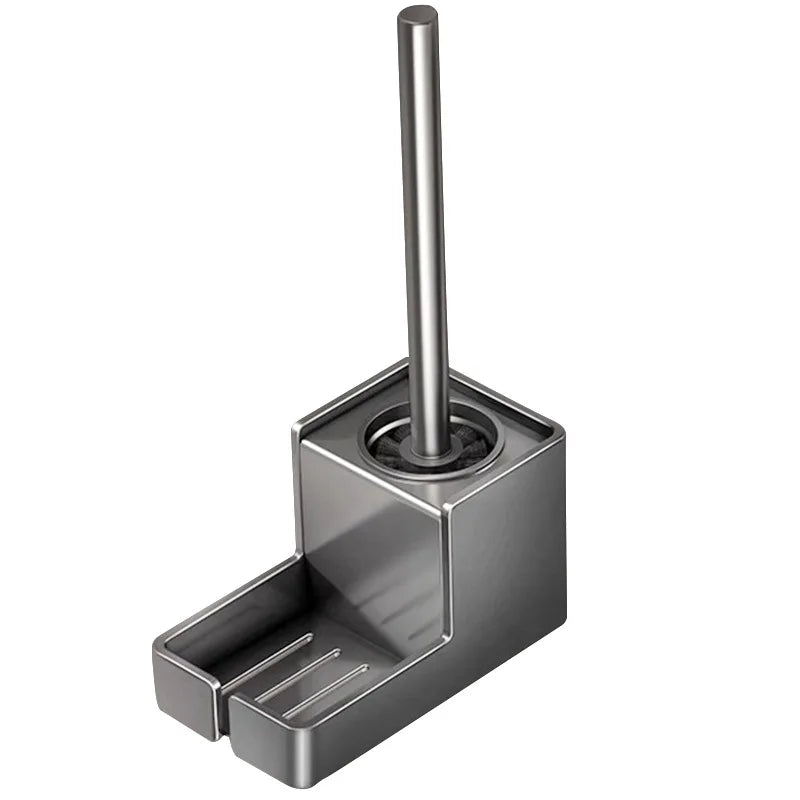 No-Drill Toilet Brush with Wall-Mounted Shelf | Bathroom Set