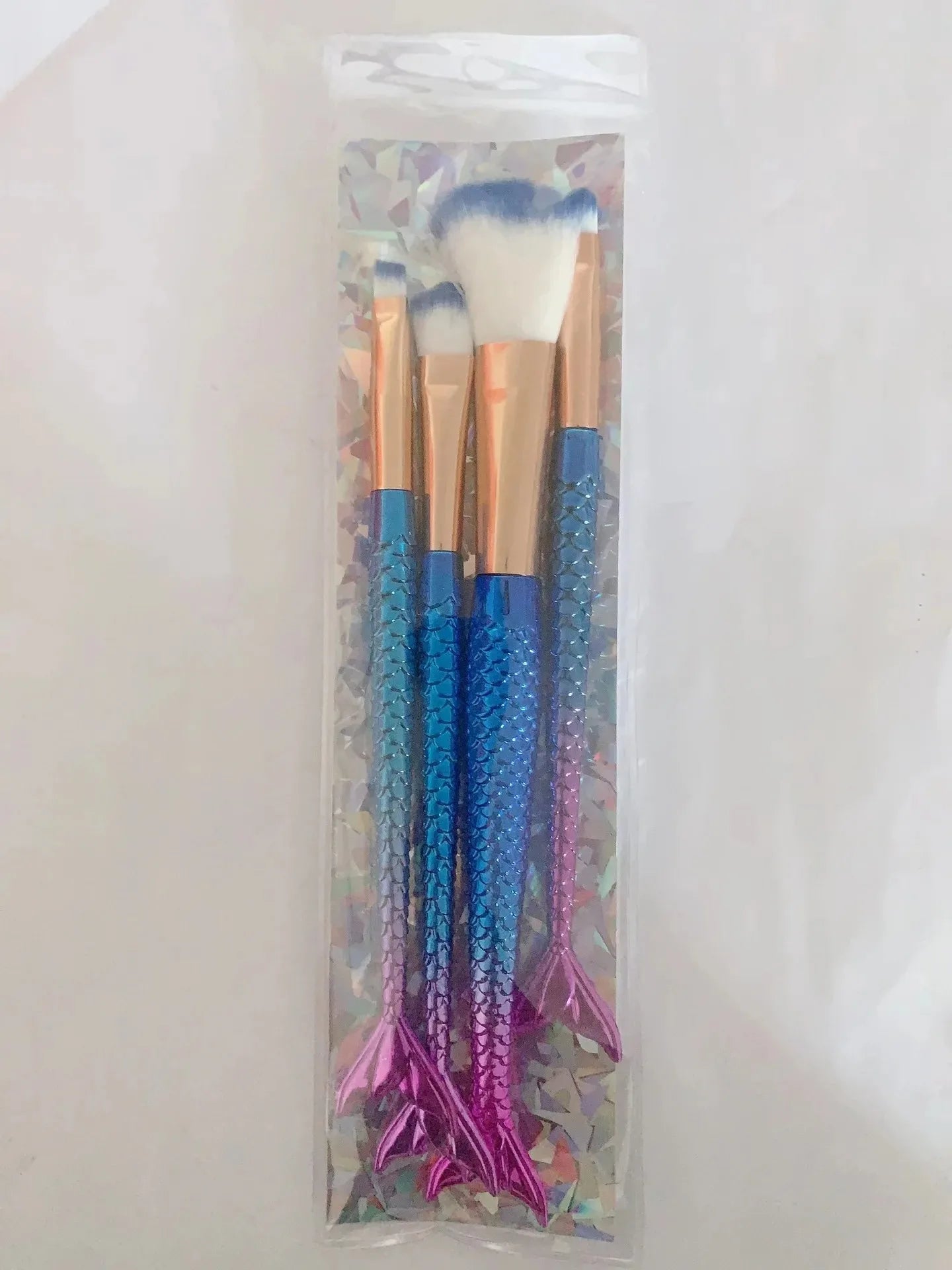 4-Piece Mermaid Makeup Brush Set – Soft Fiber Beauty Kit
