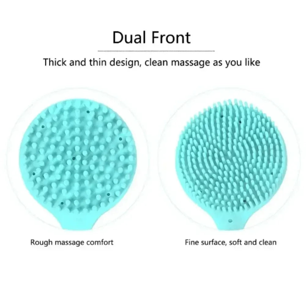 Silicone Long Handle Bath Brush – Double-Sided Body Scrub Body Scrub Brush Peaceful Pleasures Health and Wellness