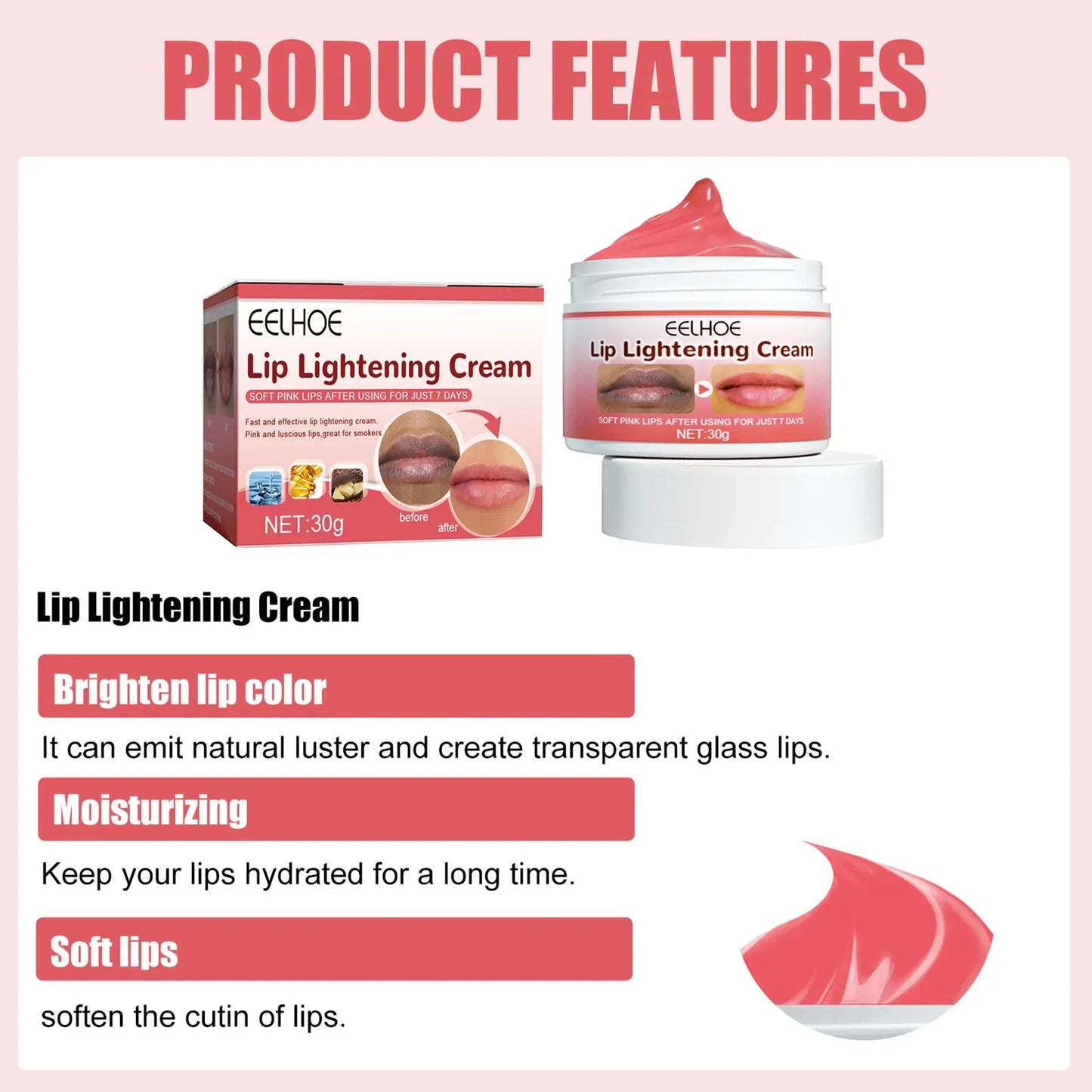 EELHOE Lip Brightening Cream – Lighten Dark Lips & Moisturize