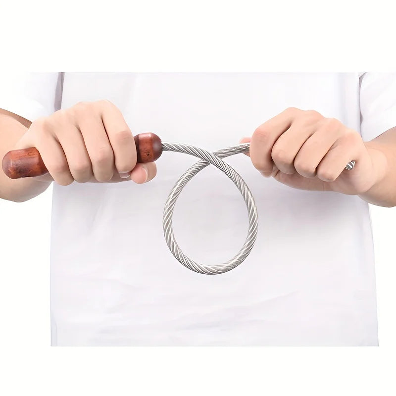 Tactical Steel Cable Whip Wood Handle Survival Emergency Tool