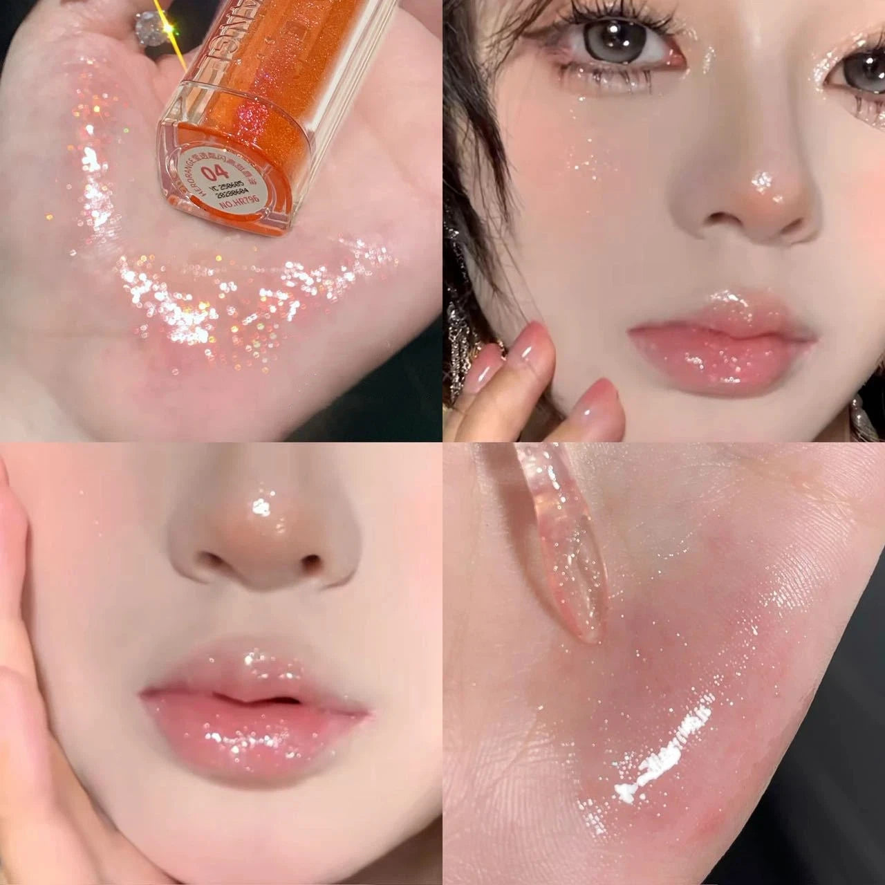 Sparkling Glitter Lip Oil Gloss – Hydrating Mirror Shine