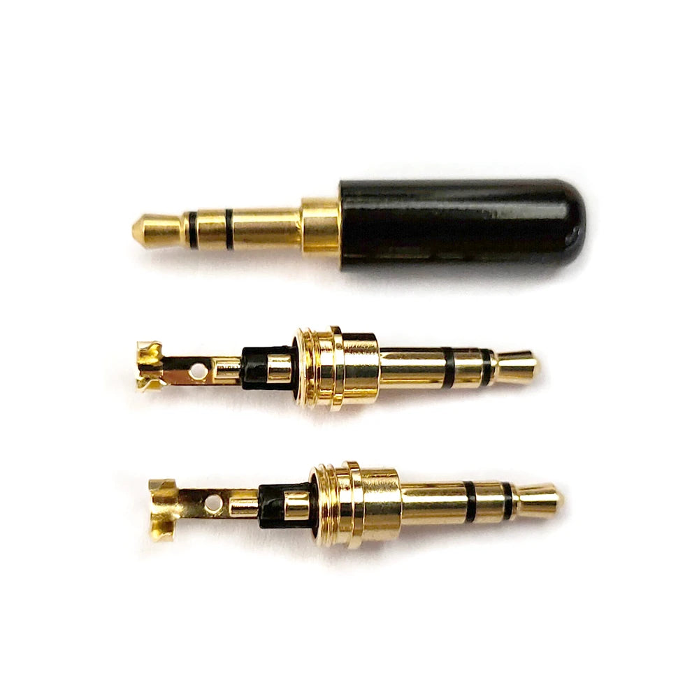 1/5PCS Copper 3/4 Pole 3.5MM Plug Male Headphone Jack 3.5MM Stereo Audio Connector for 4mm Cable Adapter Peaceful Pleasures Health and Wellness